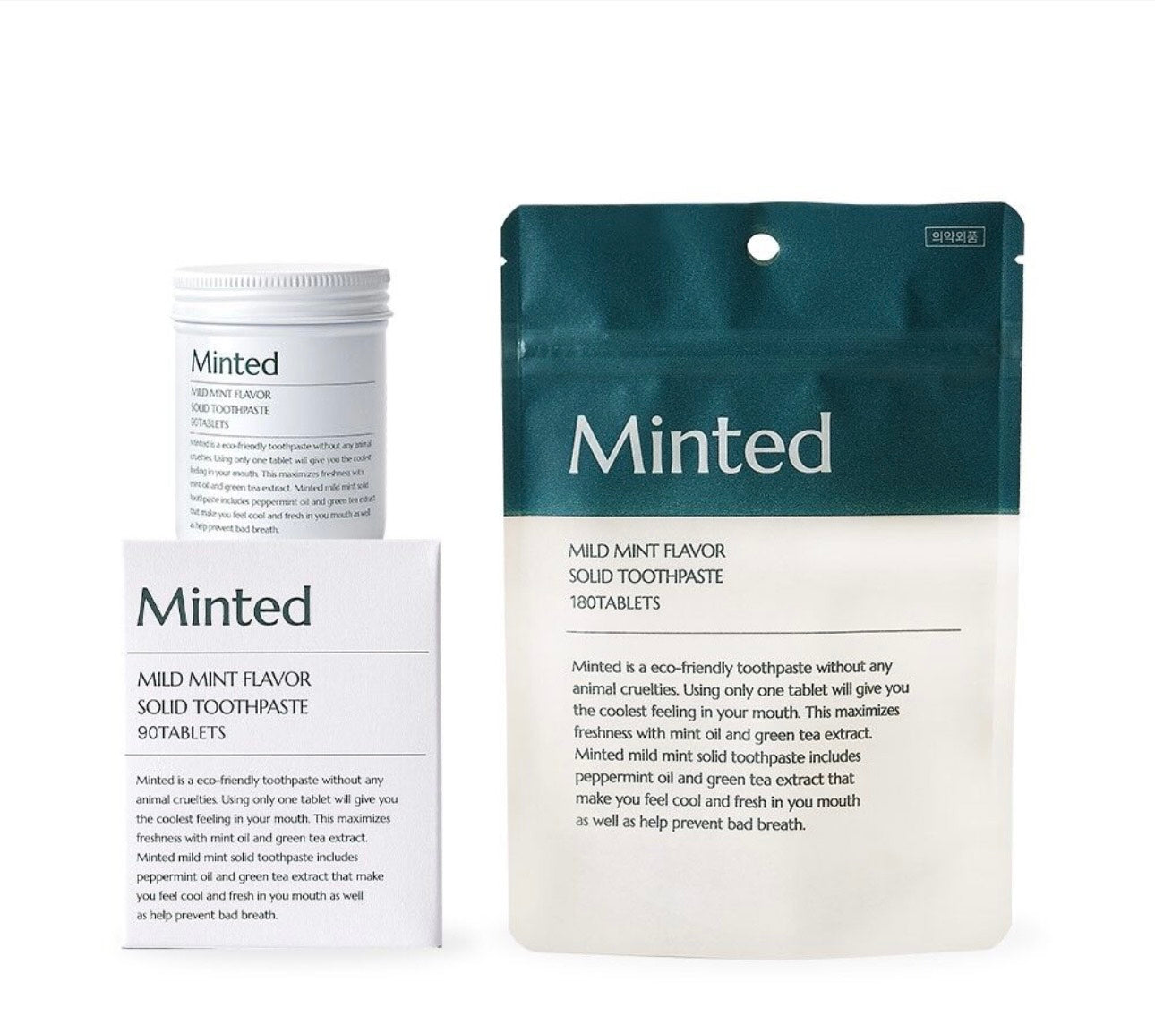 Mildmint solid toothpaste 90 tablets