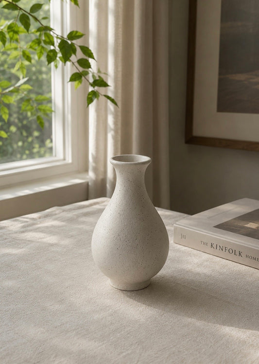 Ivory Ceramic Vase – Five Sculptural Shapes