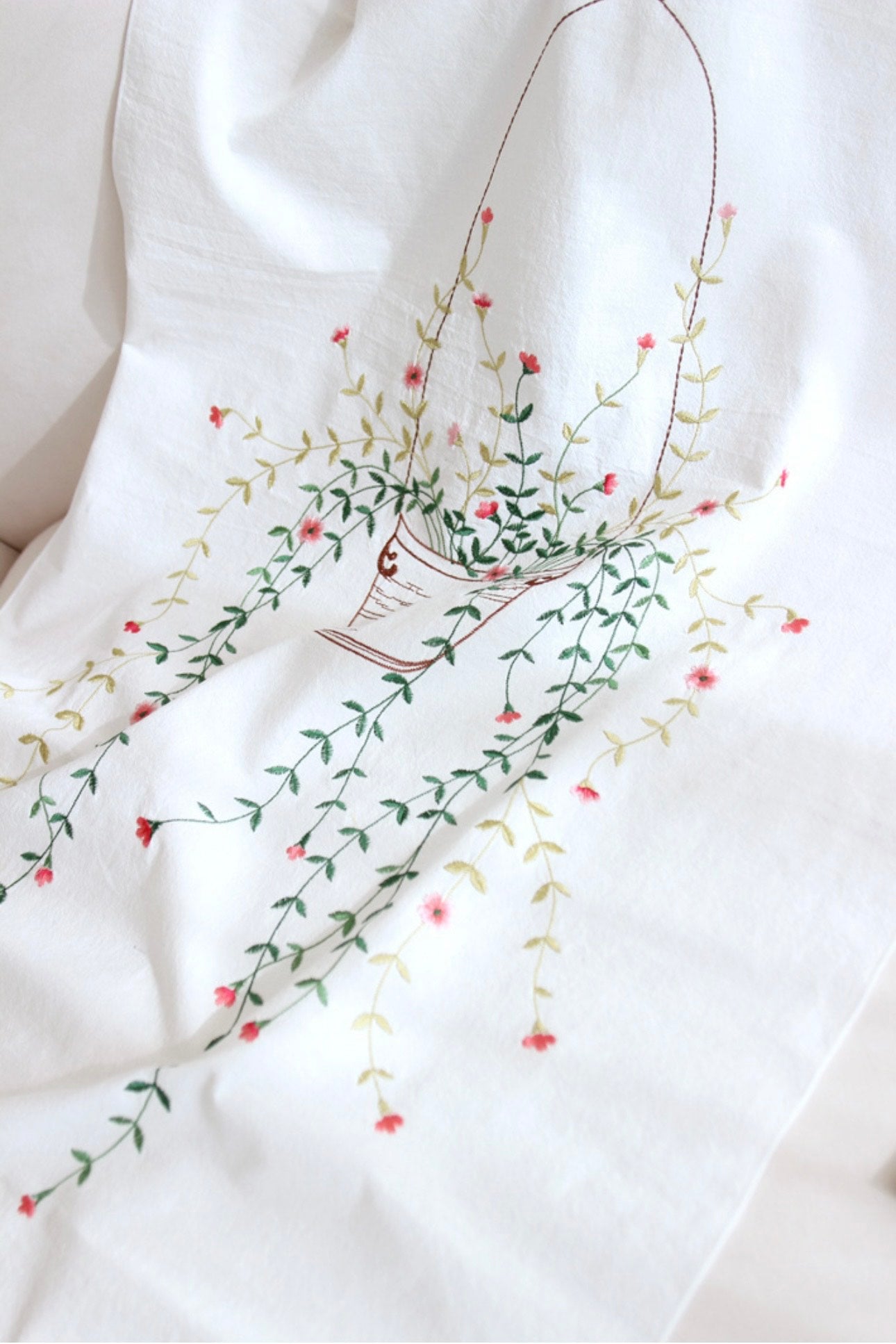 Embroidered coverings Barnes small window curtains