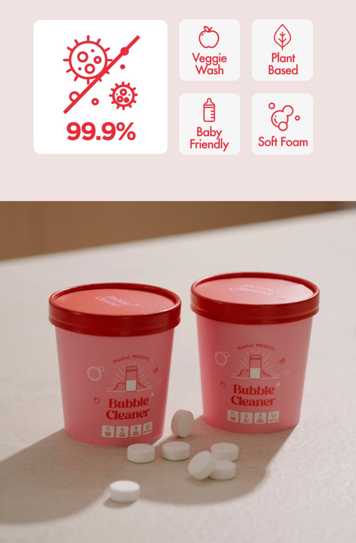 Bubble cleaner, tumbler cleaner
