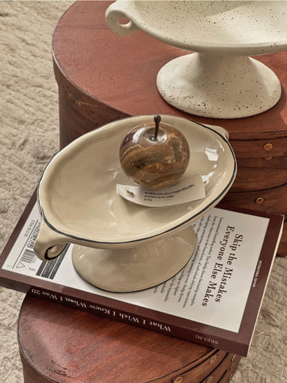 Dunne Ceramic Object-Tray Line Beige