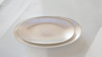 [Artisan] Oval silver lacquer plate
