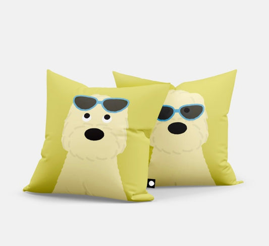 Blue Sunglasses Cushion Cover