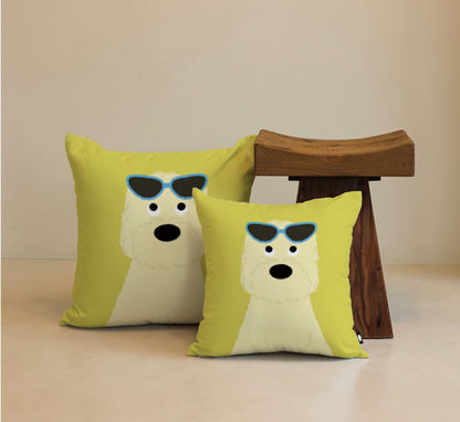 Blue Sunglasses Cushion Cover