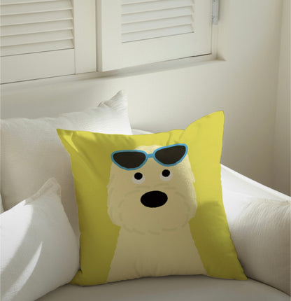 Blue Sunglasses Cushion Cover
