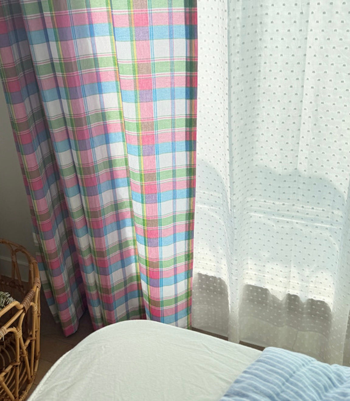 Grapefruit Ade Check Curtain