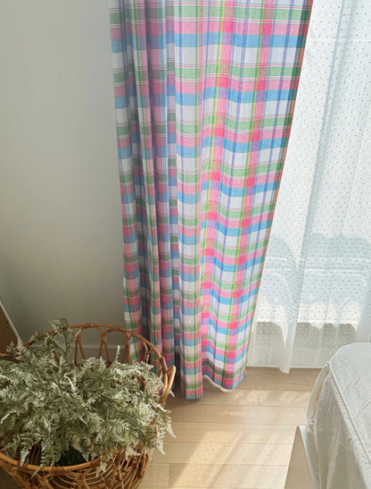 Grapefruit Ade Check Curtain