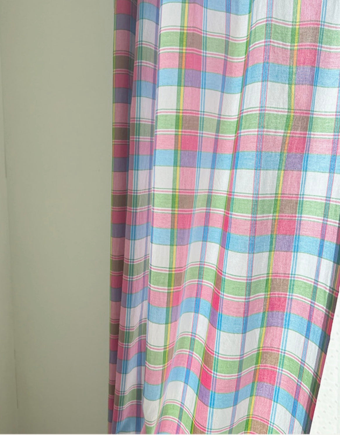 Grapefruit Ade Check Curtain