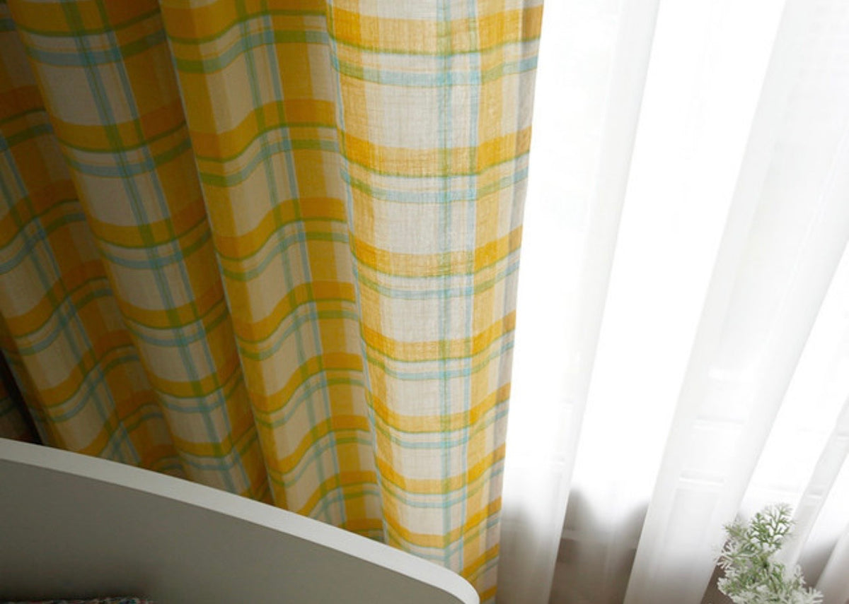 Lemonade Check Curtain
