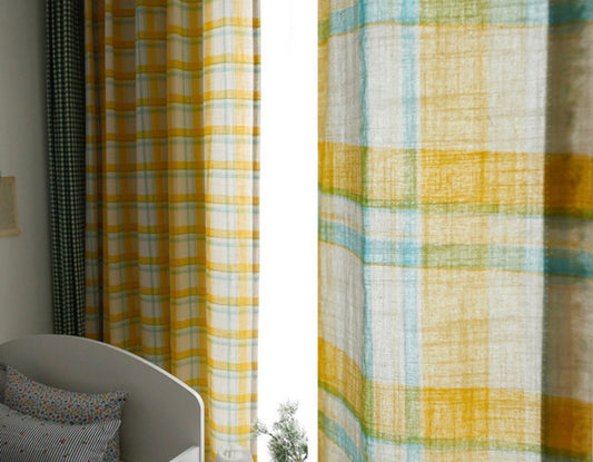 Lemonade Check Curtain