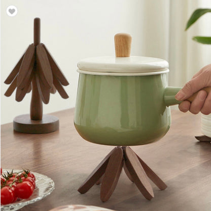 Auto-Folding Wooden Tree Trivet