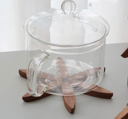 Auto-Folding Wooden Tree Trivet