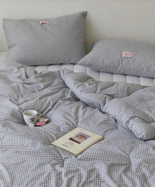 Pastel Lightweight Dust-Free Quilted Comforter-Check Pattern