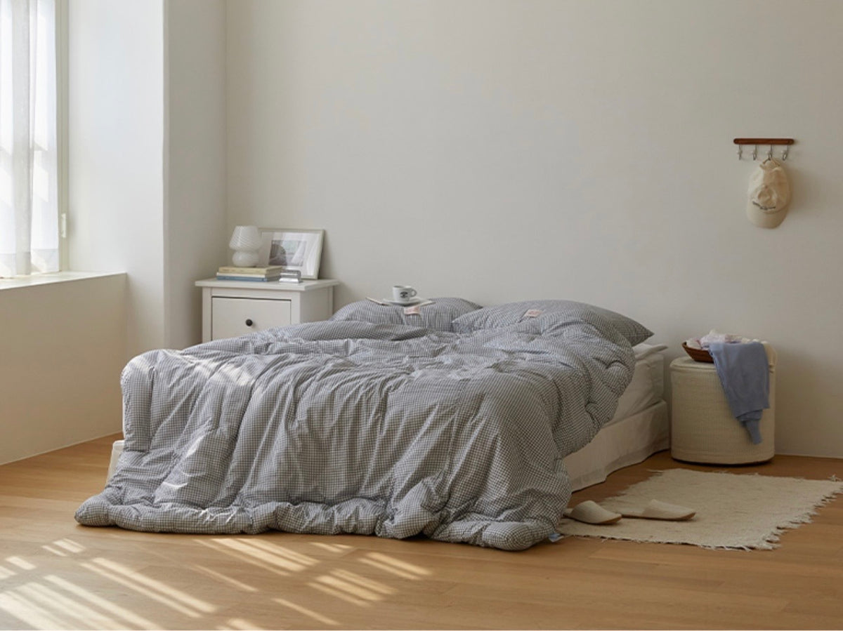 Pastel Lightweight Dust-Free Quilted Comforter-Check Pattern