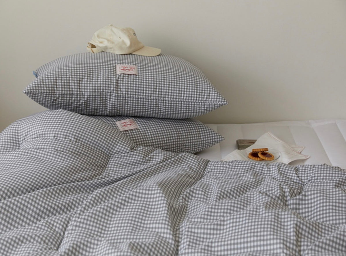 Pastel Lightweight Dust-Free Quilted Comforter-Check Pattern
