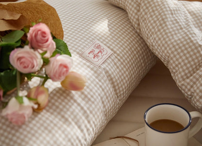 Pastel Lightweight Dust-Free Quilted Comforter-Check Pattern