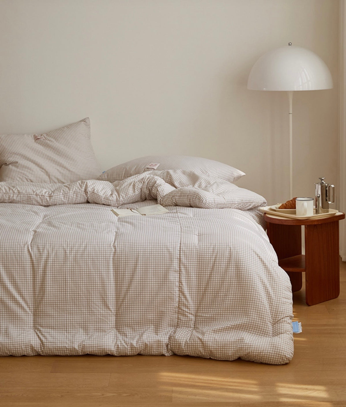 Pastel Lightweight Dust-Free Quilted Comforter-Check Pattern