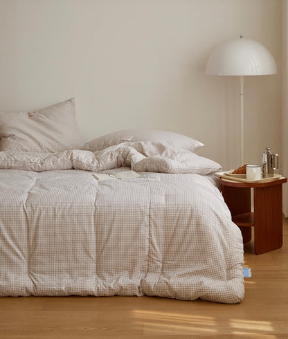 Pastel Lightweight Dust-Free Quilted Comforter-Check Pattern