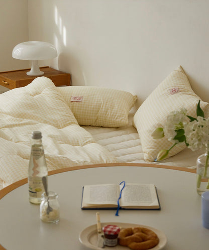 Pastel Lightweight Dust-Free Quilted Comforter-Check Pattern