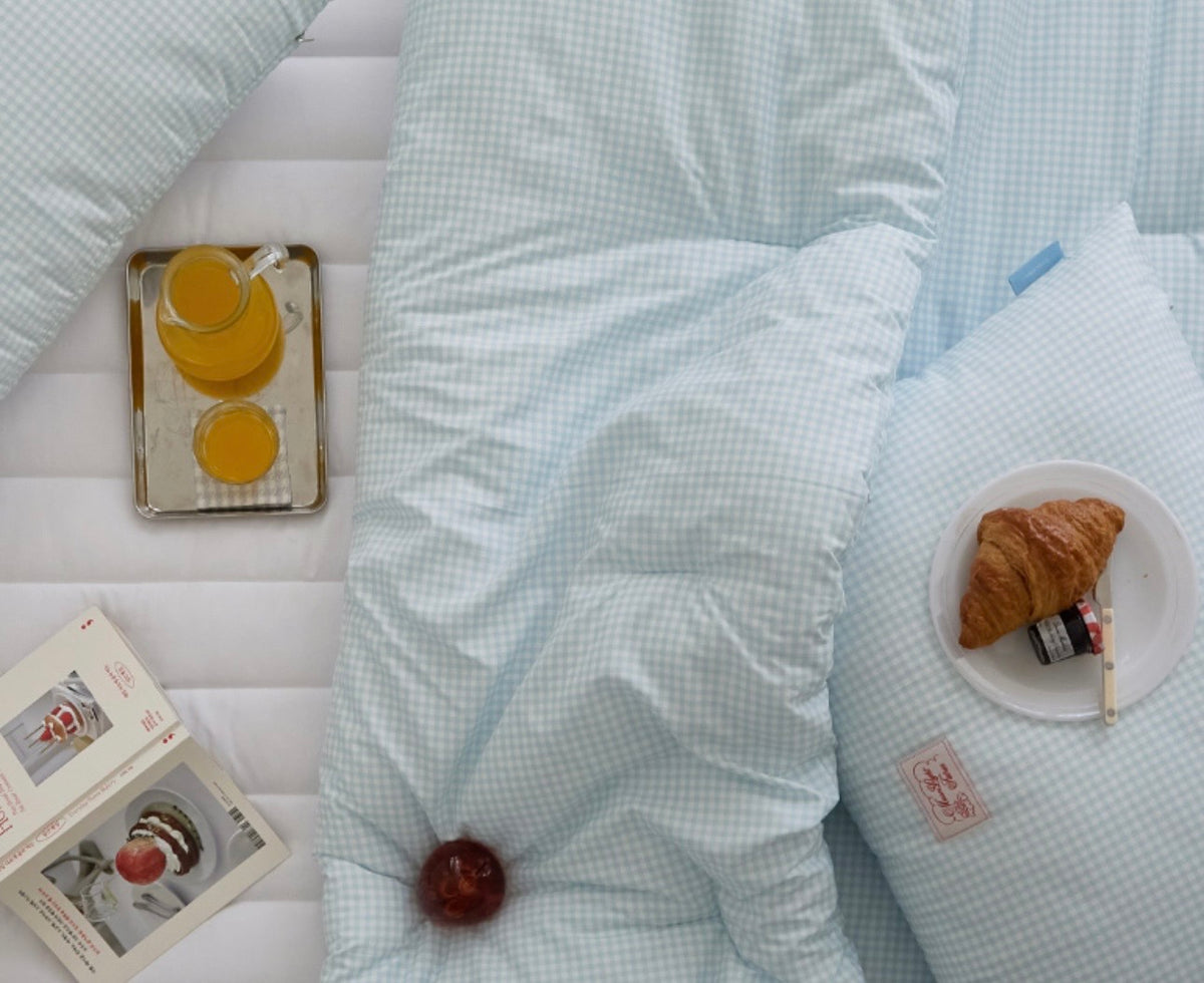 Pastel Lightweight Dust-Free Quilted Comforter-Check Pattern