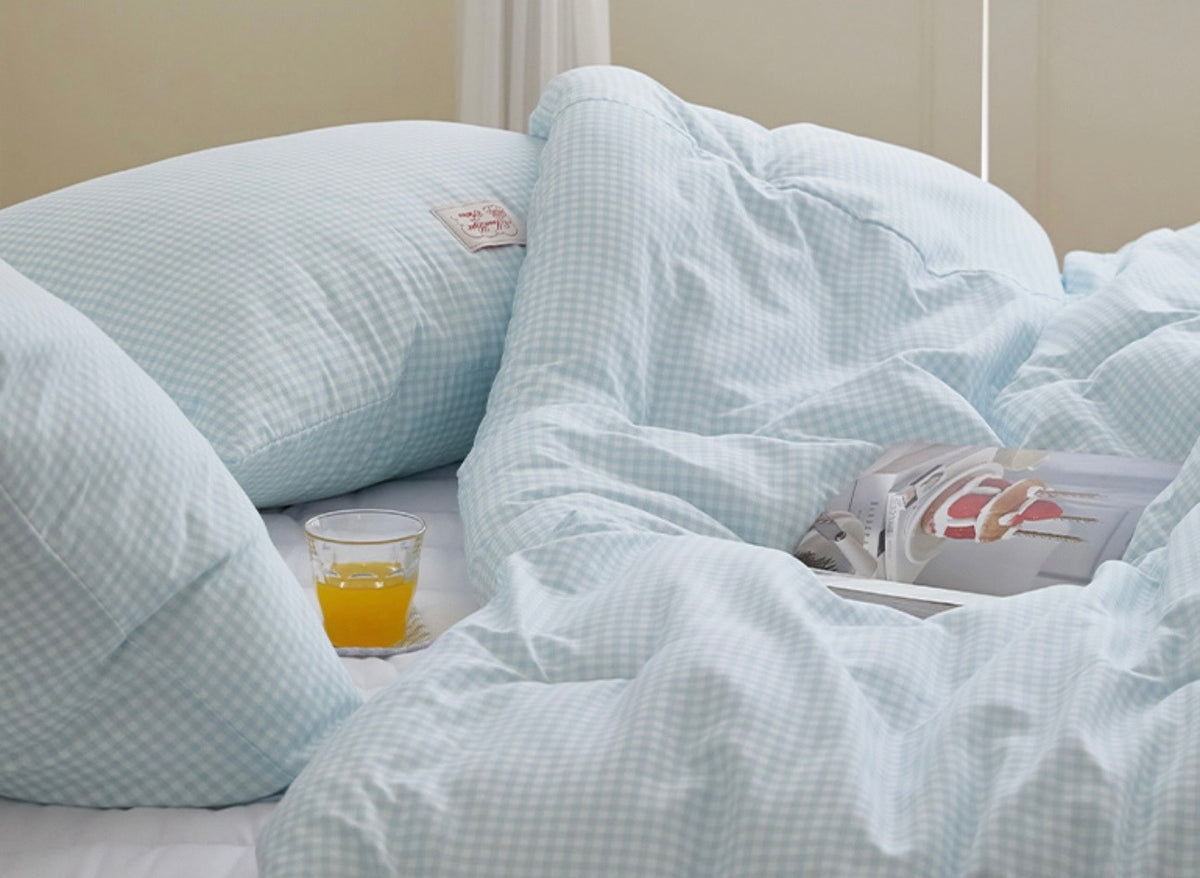 Pastel Lightweight Dust-Free Quilted Comforter-Check Pattern