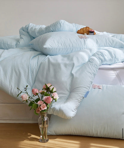 Pastel Lightweight Dust-Free Quilted Comforter-Check Pattern