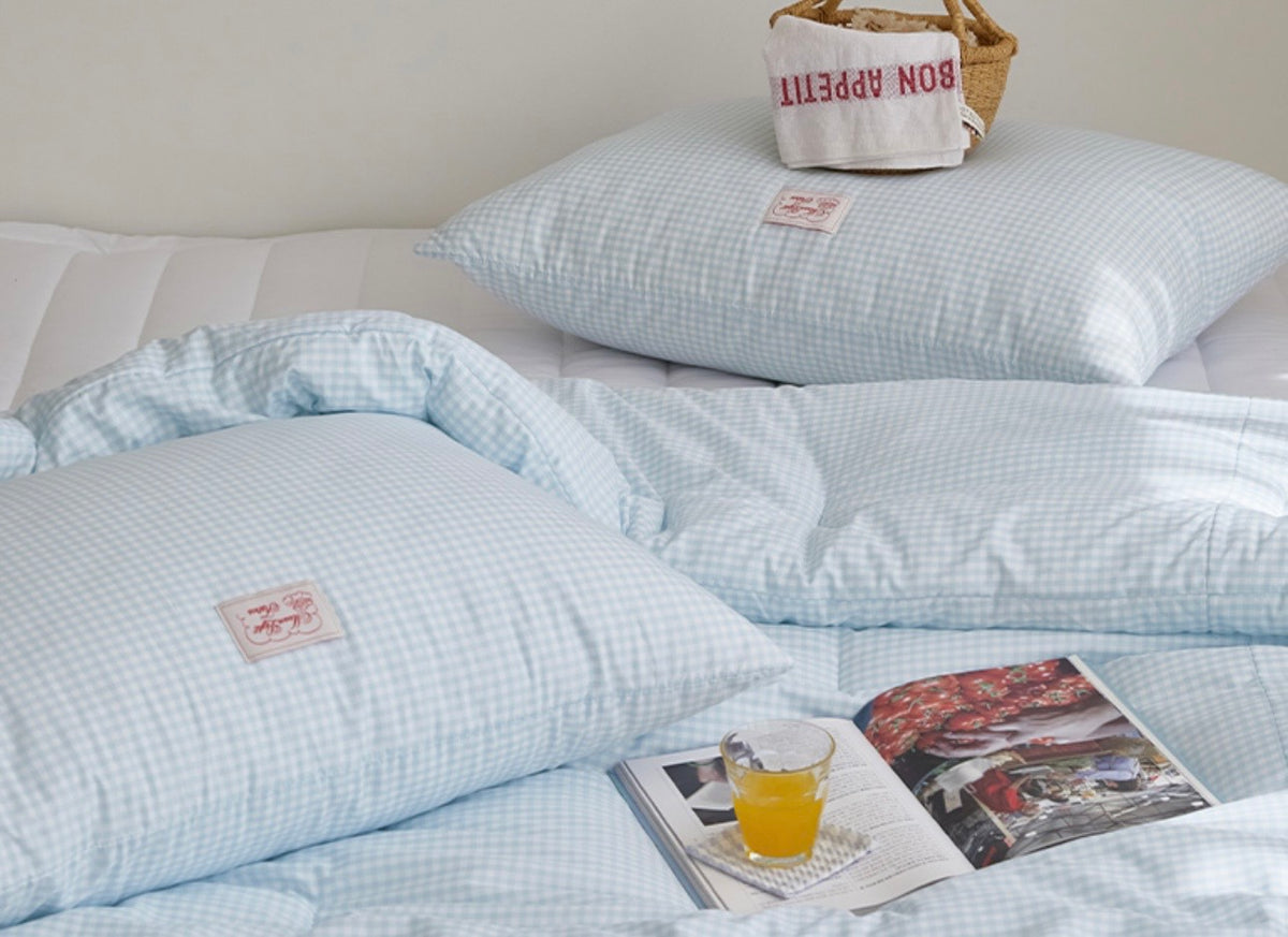 Pastel Lightweight Dust-Free Quilted Comforter-Check Pattern