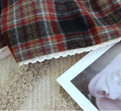 Handcrafted Winter Cabin Check Blanket