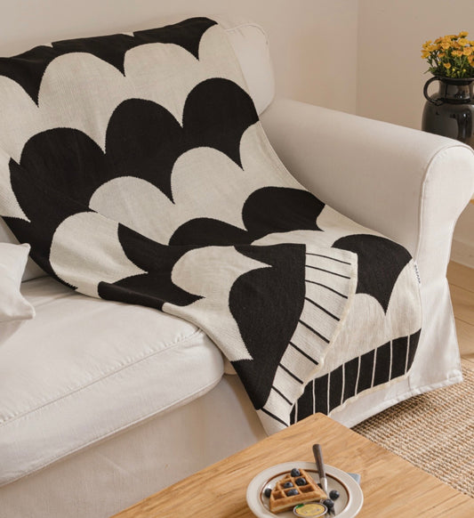 (Seasonal Exclusive) Reversible Knit Throw Blanket —Oreo