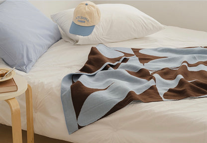 (Seasonal Exclusive) Reversible Knit Throw Blanket —Choco love