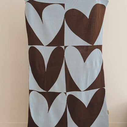 (Seasonal Exclusive) Reversible Knit Throw Blanket —Choco love