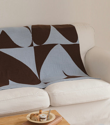 (Seasonal Exclusive) Reversible Knit Throw Blanket —Choco love