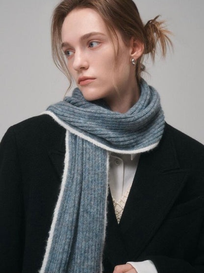 Bouclé Baby Alpaca Blend Winter Scarf – Cool Gray
