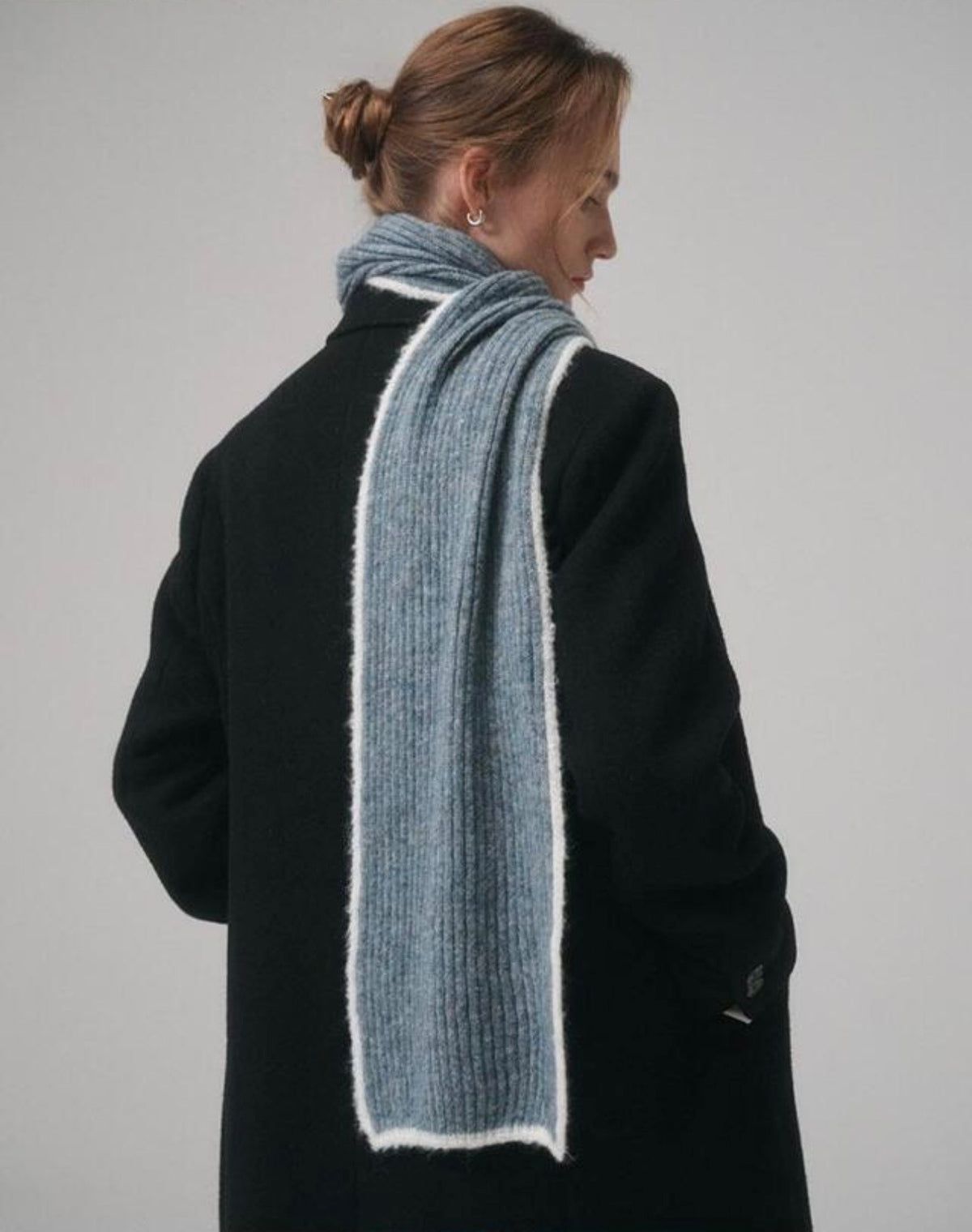 Bouclé Baby Alpaca Blend Winter Scarf – Cool Gray