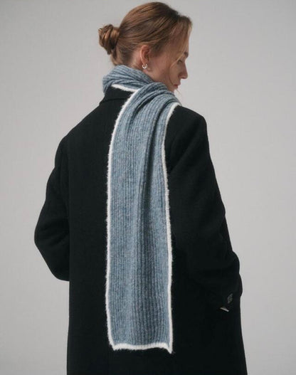 Bouclé Baby Alpaca Blend Winter Scarf – Cool Gray