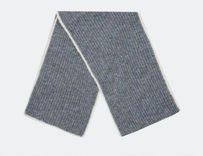 Bouclé Baby Alpaca Blend Winter Scarf – Cool Gray