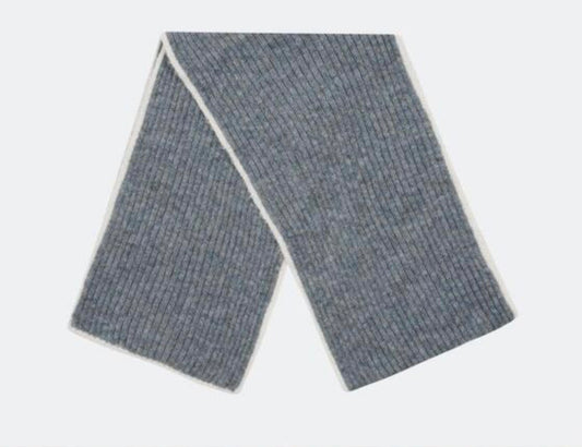 Bouclé Baby Alpaca Blend Winter Scarf – Cool Gray