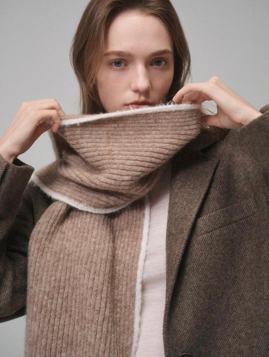 Bouclé Baby Alpaca Winter Scarf – Brown