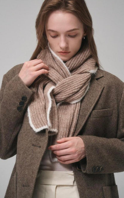 Bouclé Baby Alpaca Winter Scarf – Brown
