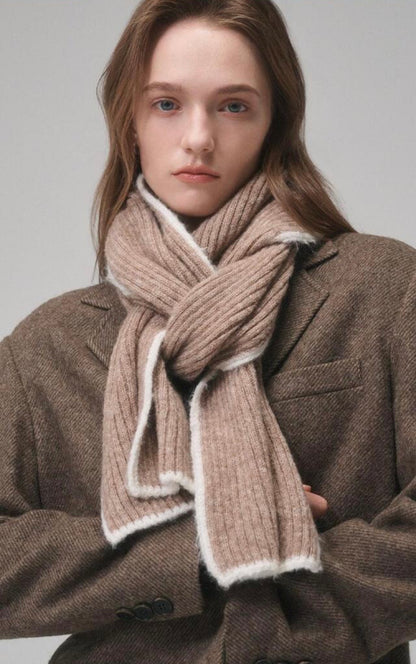Bouclé Baby Alpaca Winter Scarf – Brown
