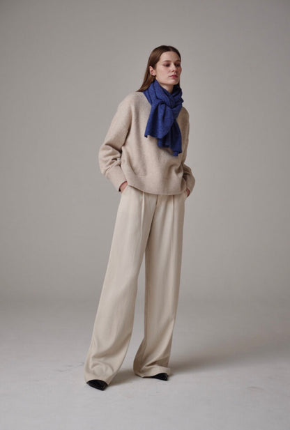Cashmere & Wool Blend Winter Scarf – Blue