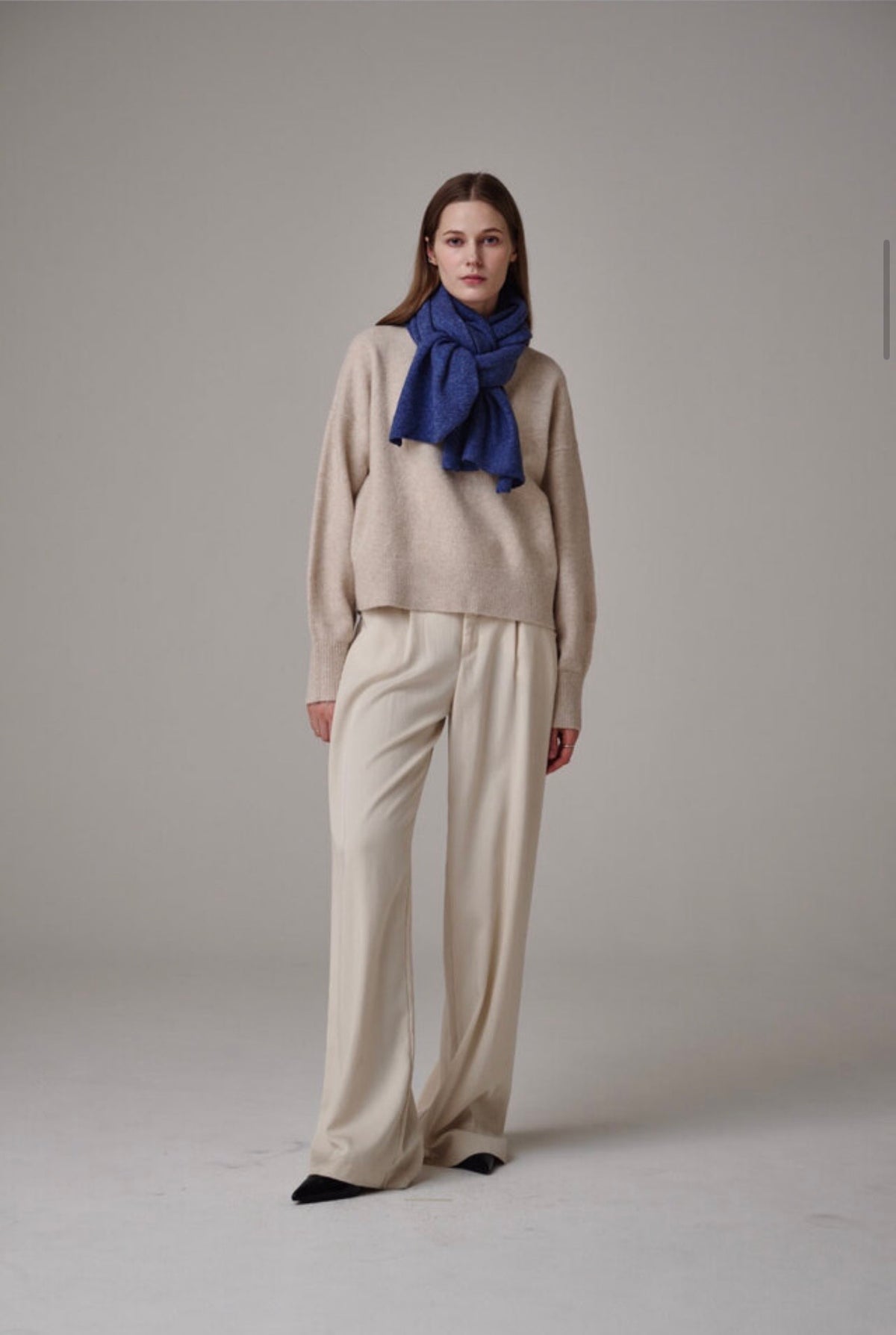 Cashmere & Wool Blend Winter Scarf – Blue