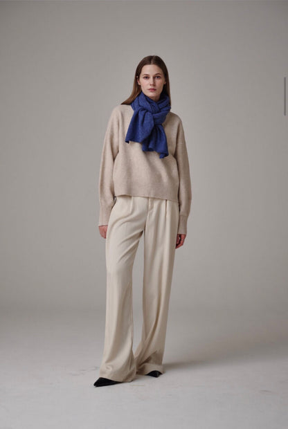 Cashmere & Wool Blend Winter Scarf – Blue