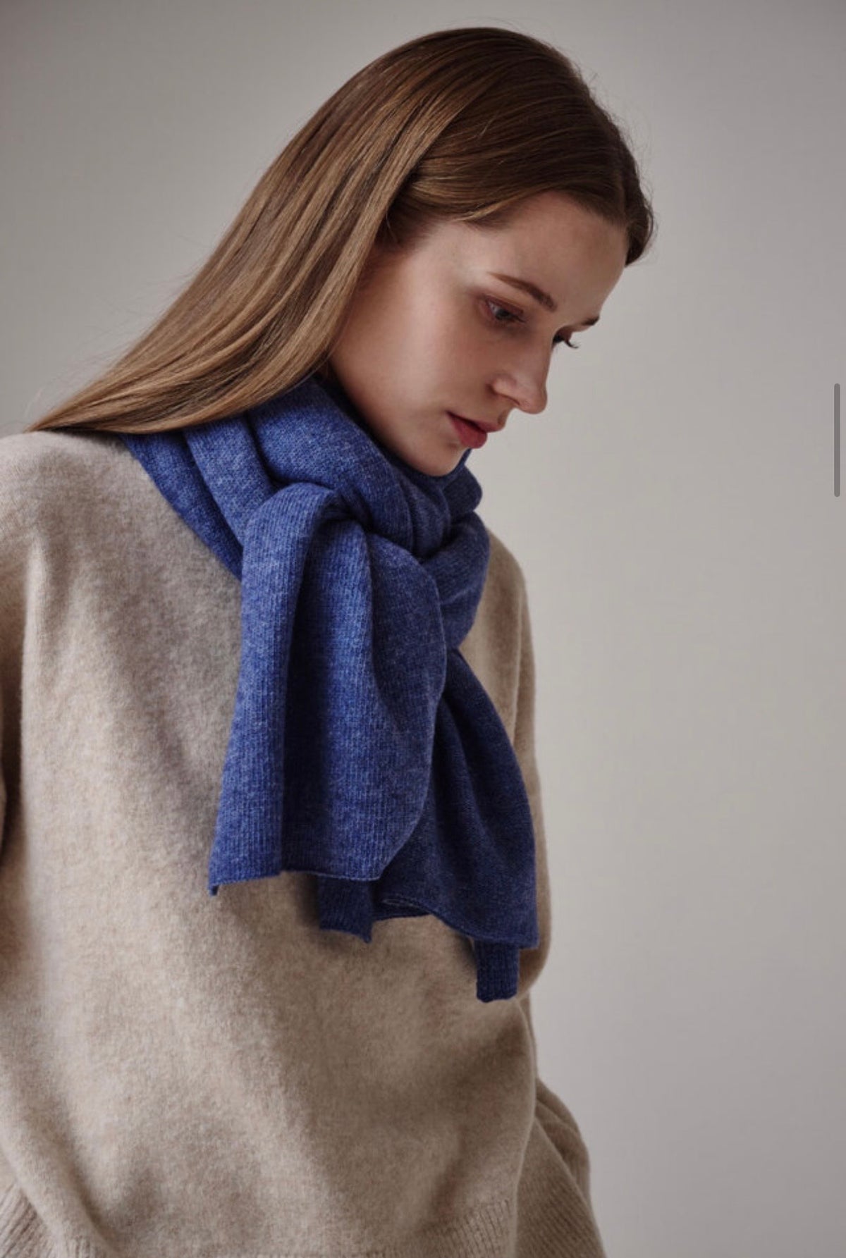 Cashmere & Wool Blend Winter Scarf – Blue