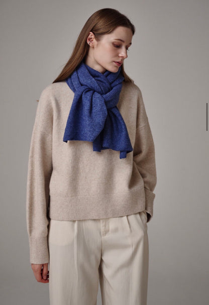 Cashmere & Wool Blend Winter Scarf – Blue