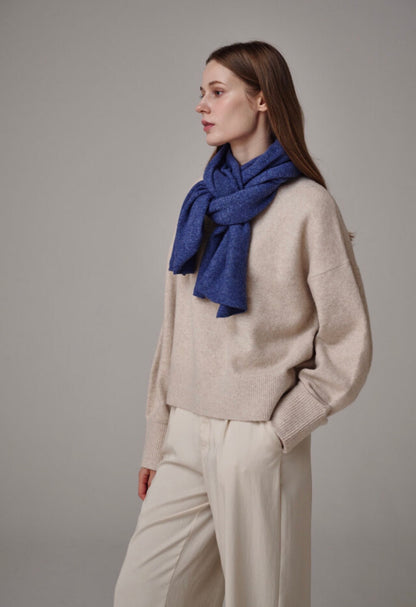 Cashmere & Wool Blend Winter Scarf – Blue