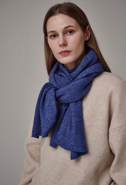 Cashmere & Wool Blend Winter Scarf – Blue