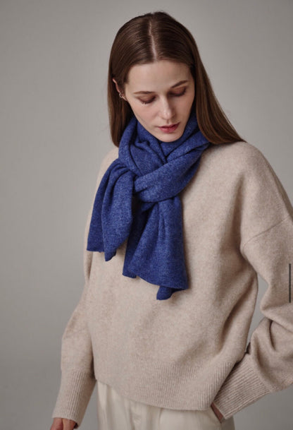 Cashmere & Wool Blend Winter Scarf – Blue