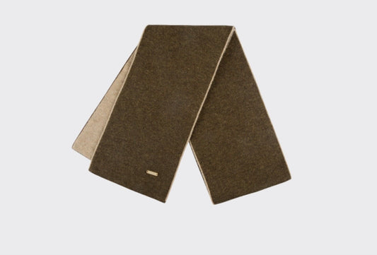 Reversible Cashmere & Wool Blend Scarf – Brown