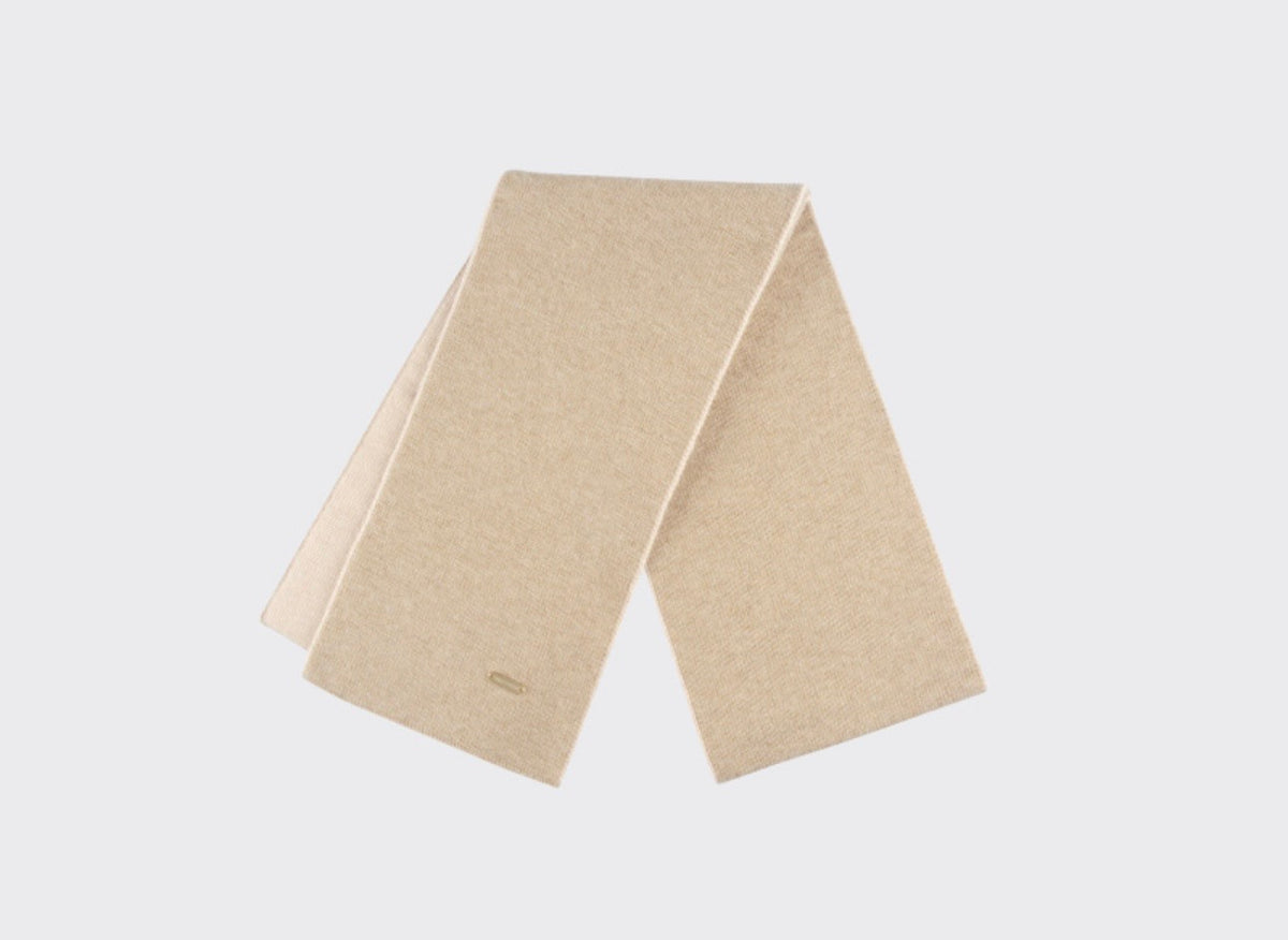 Reversible Cashmere & Wool Blend Scarf – Beige